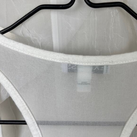 🫶🏼 Express Wild Love Sequin Flowy Tunic Tank Top White Sheer Back Pastel XS - Picture 15 of 16